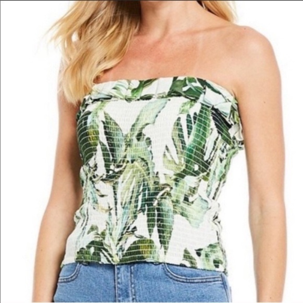 Gianni Bini Women’s Palm Leaf Strapless Tube Top